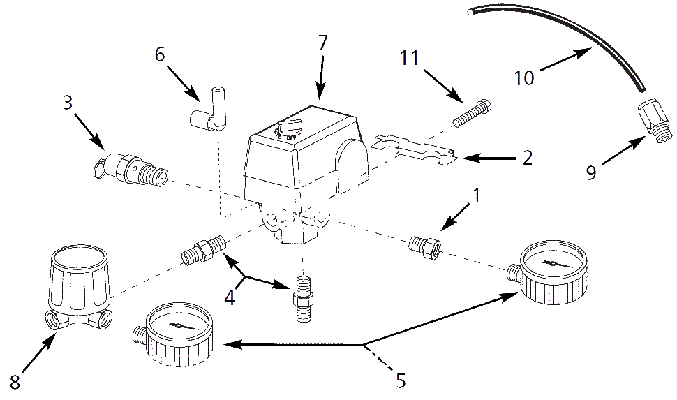 Pressure-Switch Parts Diagram and Parts List for CW301400AJ  Campbell Hausfeld Compressor